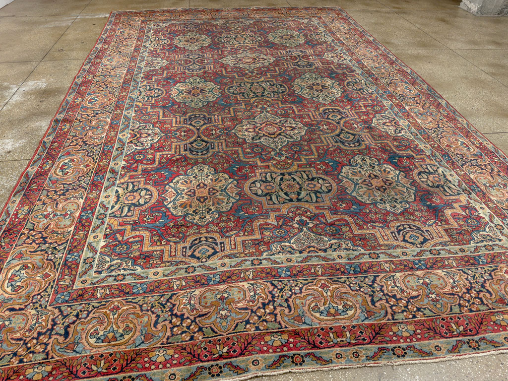 Antique Persian Lavar Kerman Carpet, No.22867 - Staging