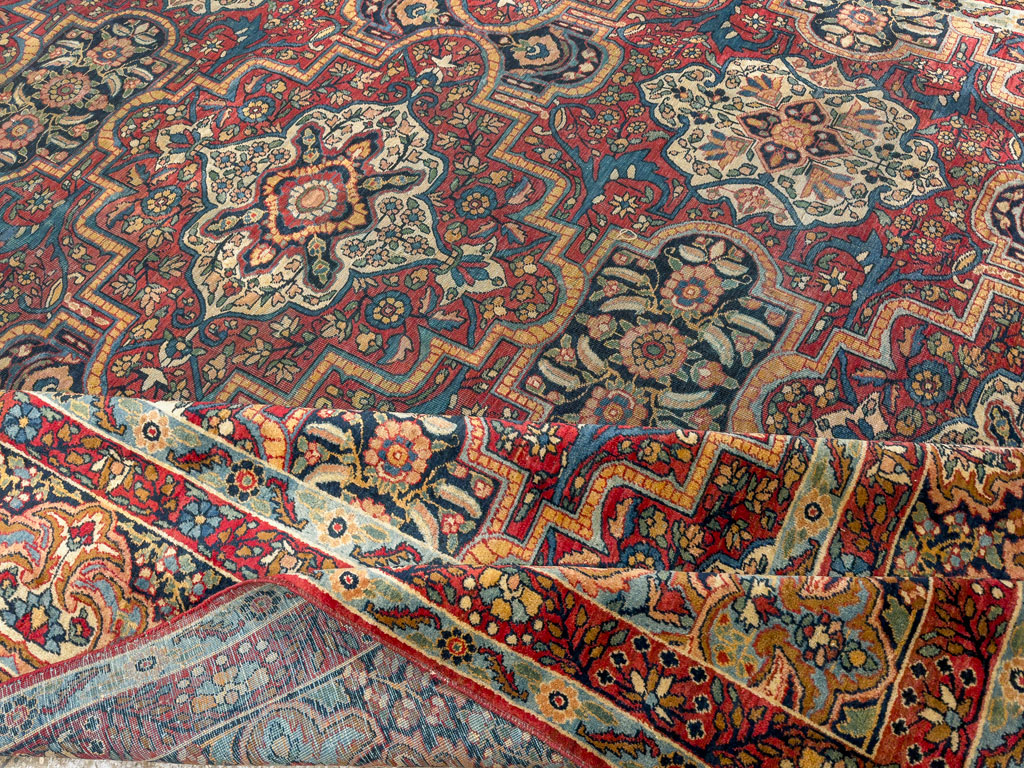 Antique Persian Lavar Kerman Carpet, No.22867 - Staging