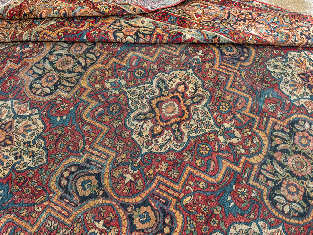 Antique Persian Lavar Kerman Carpet, No.22867 - Staging