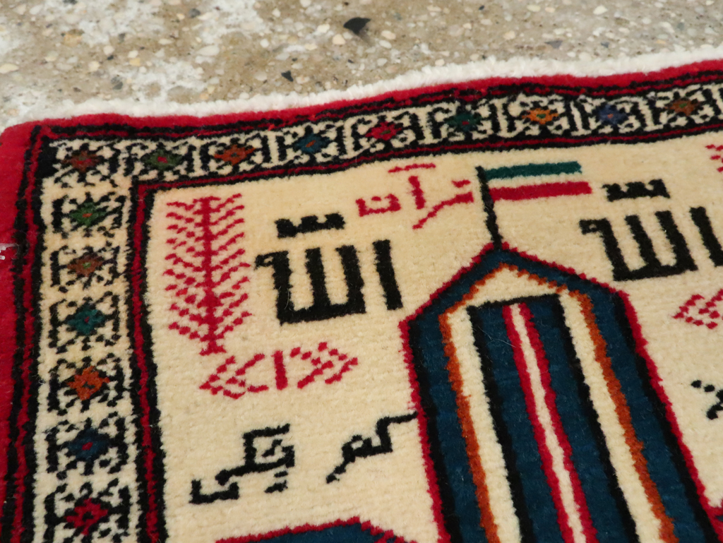 Vintage Persian Pictorial Baluch Rug (Pair: 1 of 2), No.22882 - Staging