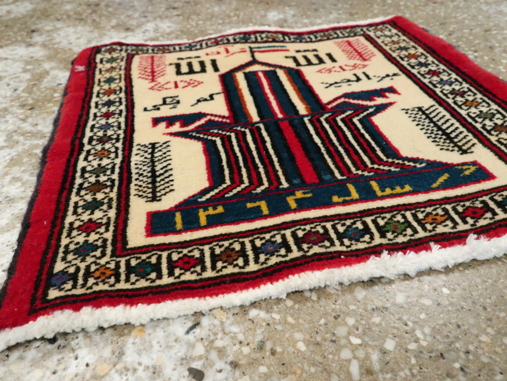 Vintage Persian Pictorial Baluch Rug (Pair: 1 of 2), No.22882 - Staging