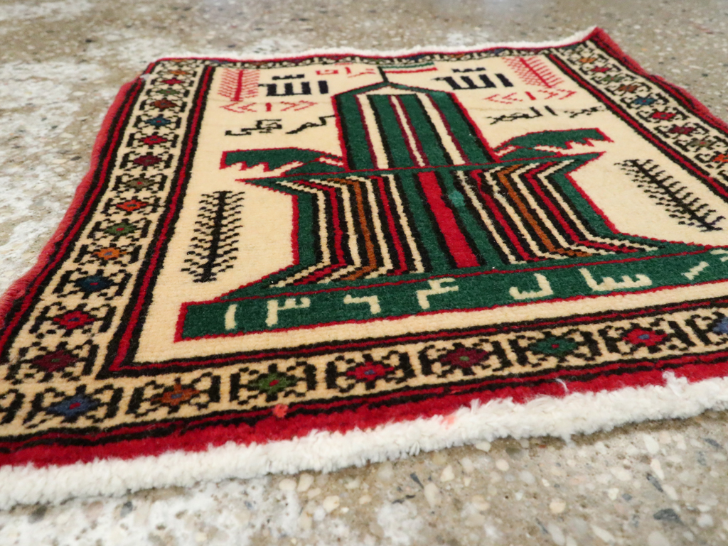 Vintage Persian Pictorial Baluch Rug (Pair: 2 of 2), No.22883 - Staging