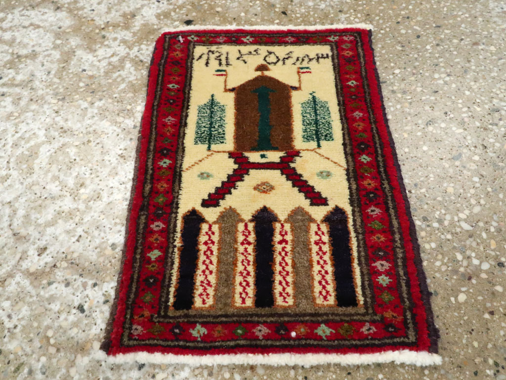 Vintage Persian Baluch Pictorial Rug (Pair: 2 of 2), No.22885 - Staging