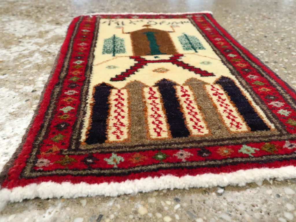 Vintage Persian Baluch Pictorial Rug (Pair: 2 of 2), No.22885 - Staging
