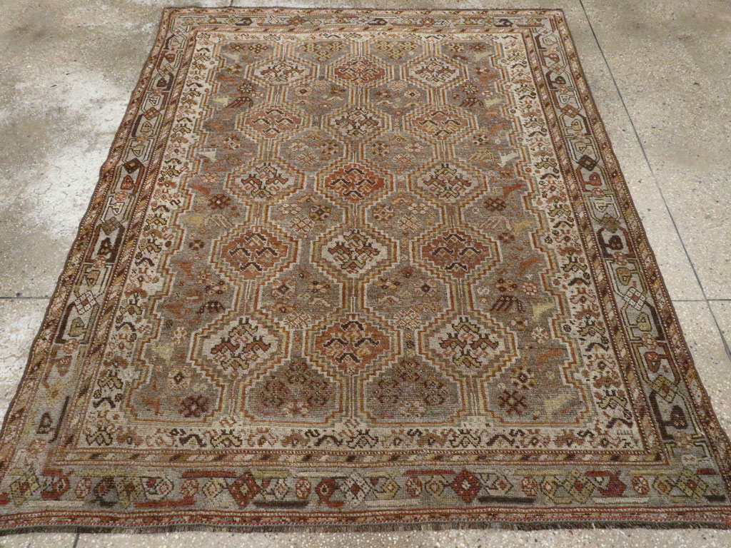 Antique Persian Shiraz Square Rug, No.22898 - Staging