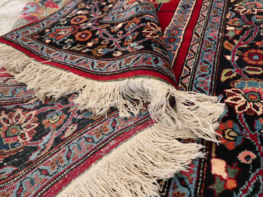 Vintage Persian Mashad Pictorial Rug, No.22901 - Staging