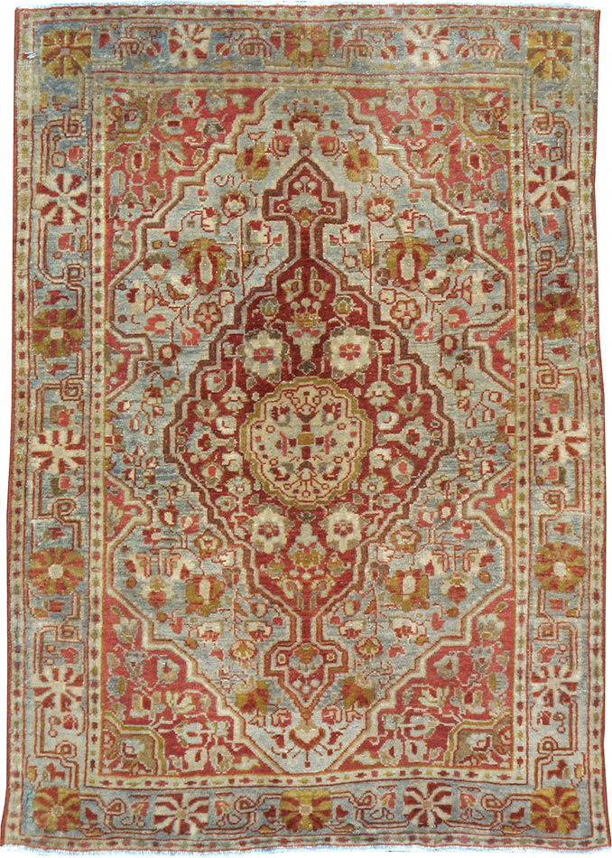 Antique Persian Sarouk Fereghan Throw Rug, No.22904 - Staging
