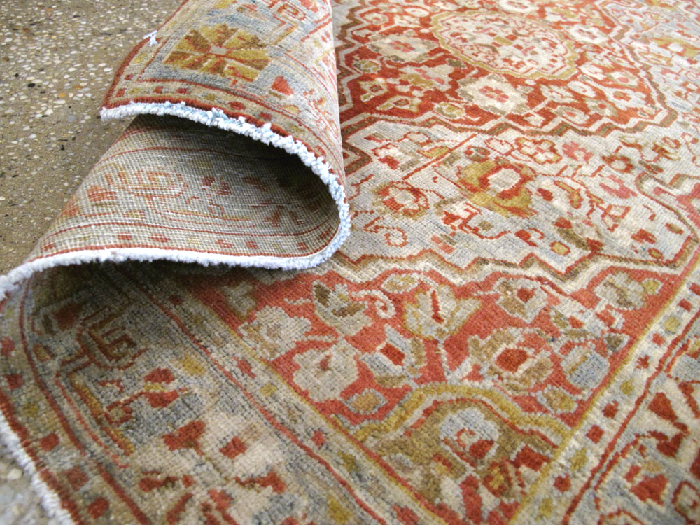 Antique Persian Sarouk Fereghan Throw Rug, No.22904 - Staging