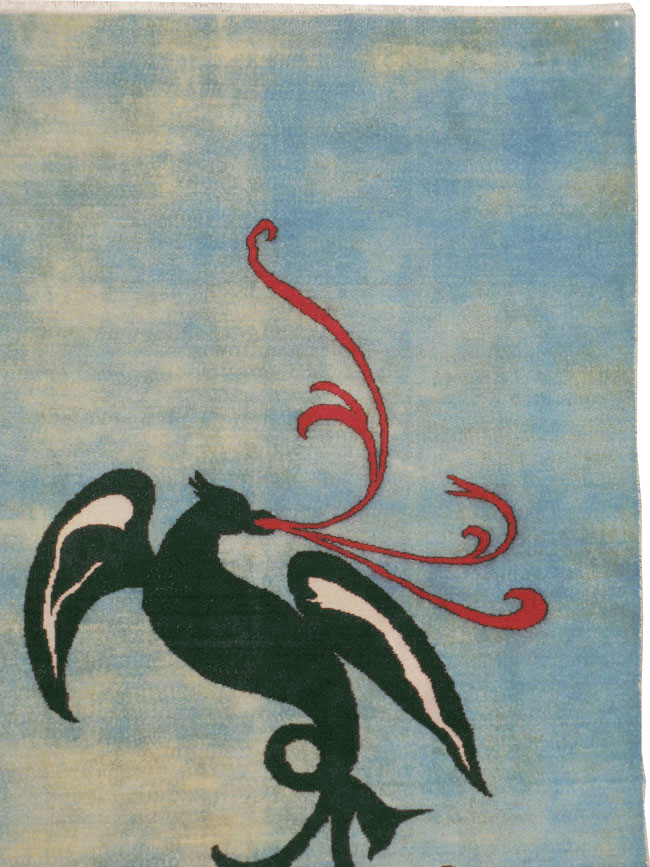 Vintage Persian Modernist Art-Deco Carpet, No.22909 - Staging