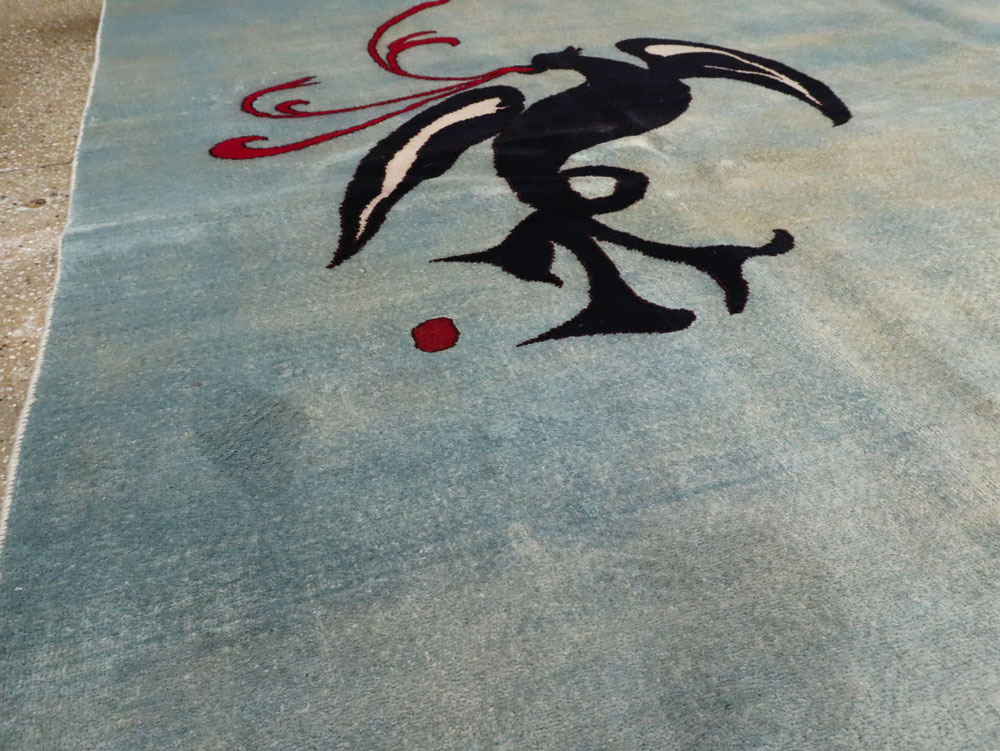 Vintage Persian Modernist Art-Deco Carpet, No.22909 - Staging