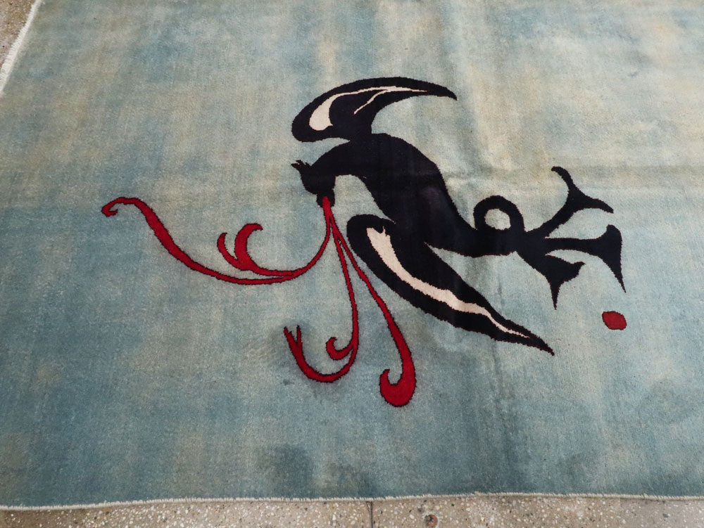 Vintage Persian Modernist Art-Deco Carpet, No.22909 - Staging