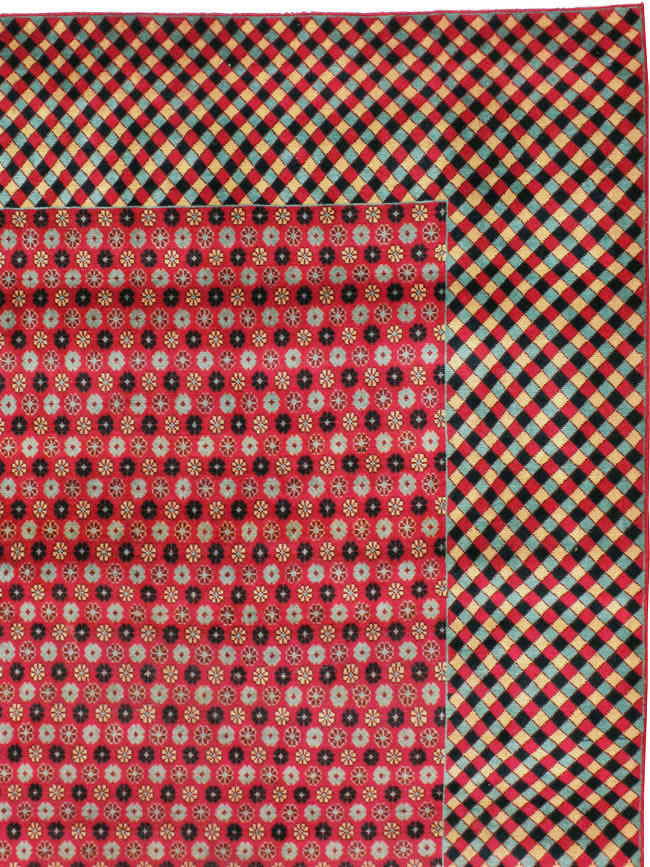 Vintage Persian Kashan Modernist Carpet, No.22916 - Staging