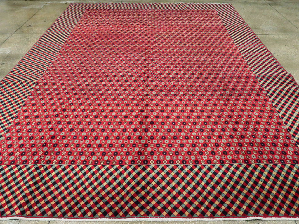 Vintage Persian Kashan Modernist Carpet, No.22916 - Staging