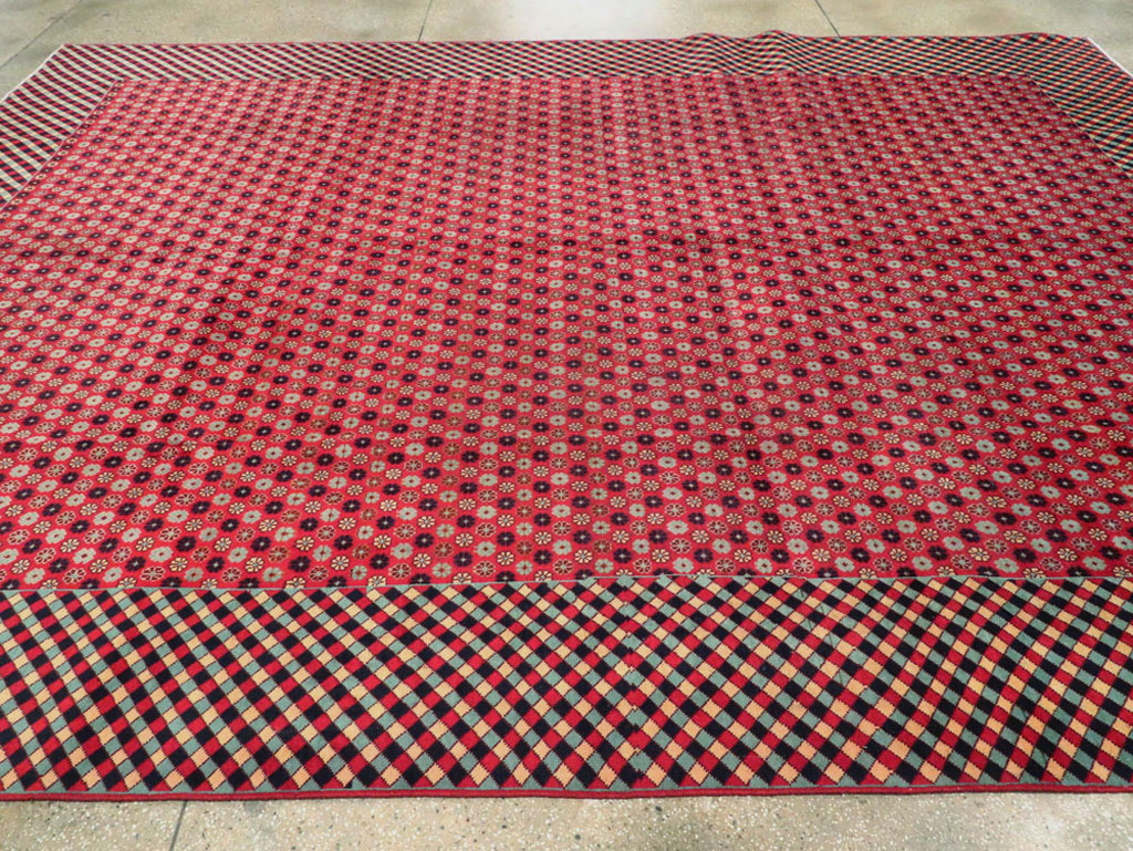 Vintage Persian Kashan Modernist Carpet, No.22916 - Staging