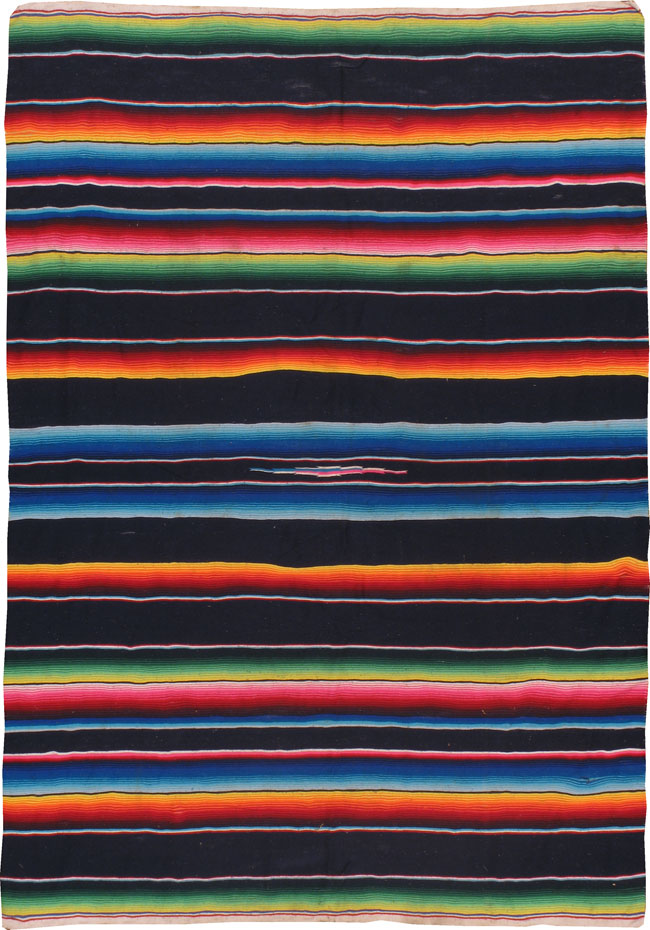 Vintage Mexican Flat-weave Blanket, No.22929 - Staging