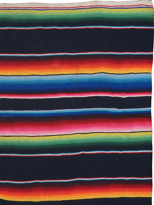 Vintage Mexican Flat-weave Blanket, No.22929 - Staging