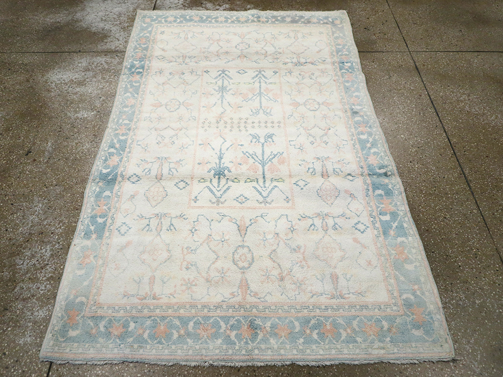 Vintage Indian Cotton Agra Rug, No.22931 - Staging