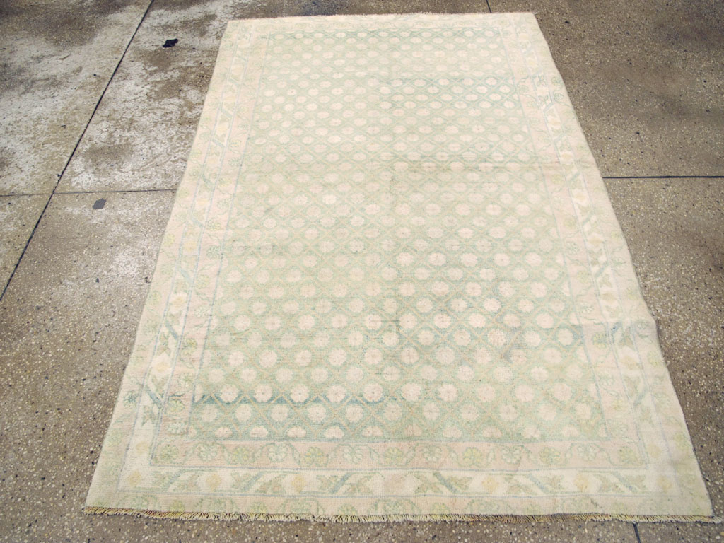 Vintage Indian Cotton Agra Rug, No.22942 - Staging