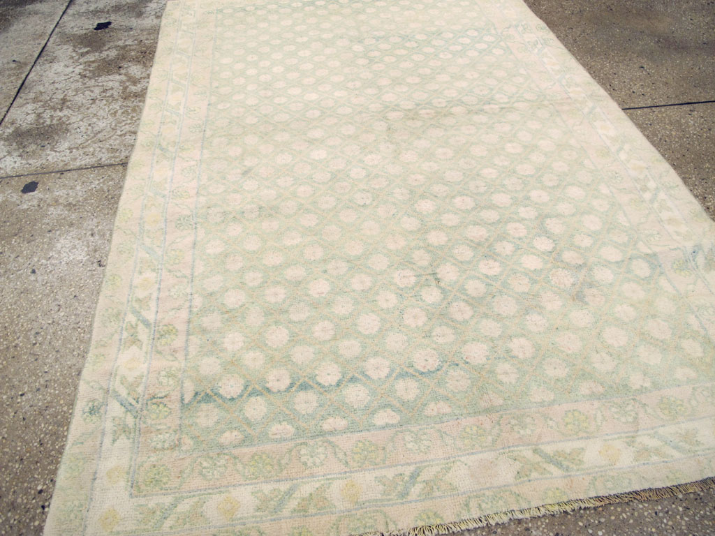 Vintage Indian Cotton Agra Rug, No.22942 - Staging
