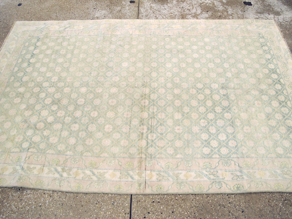 Vintage Indian Cotton Agra Rug, No.22942 - Staging