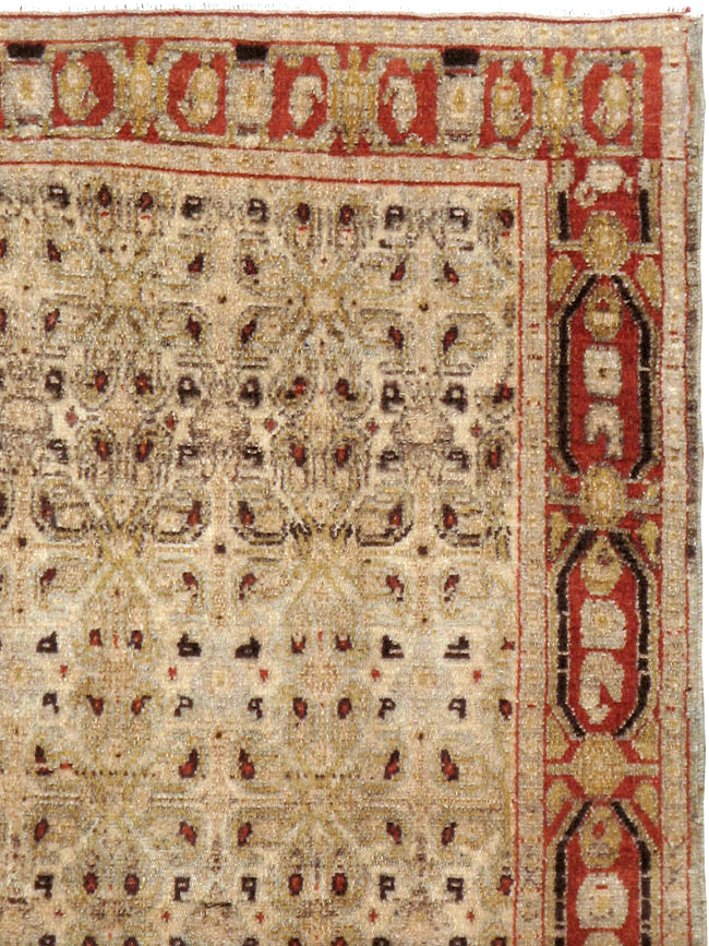 Antique Persian Senneh Malayer Rug, No.22945 - Staging