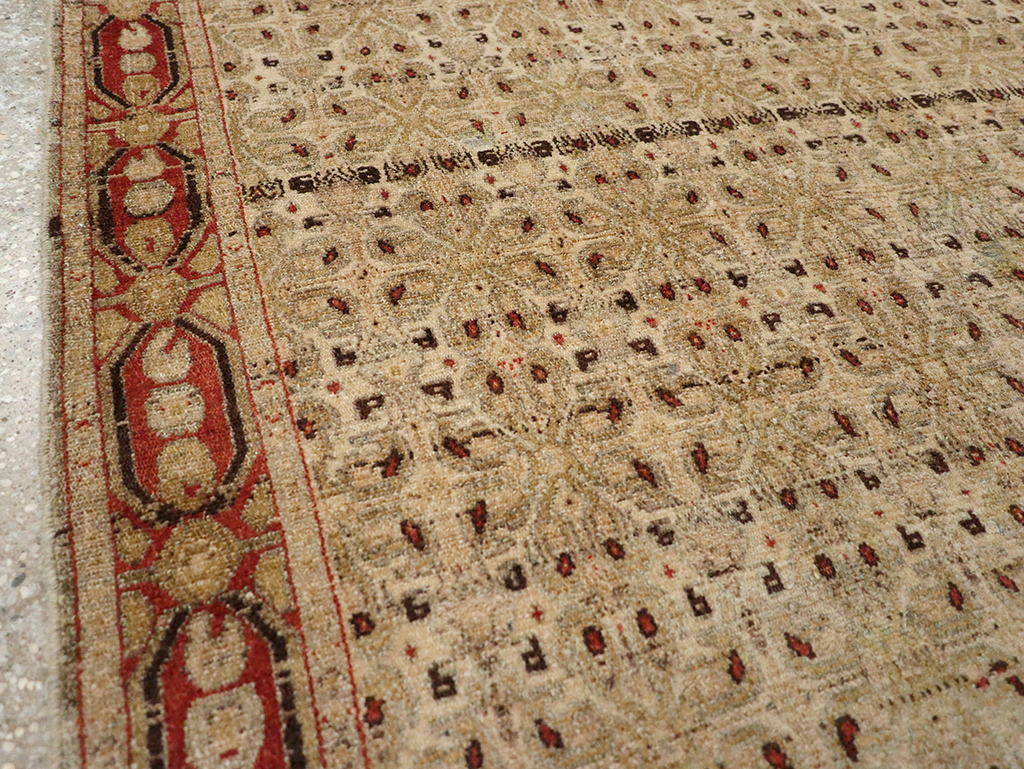 Antique Persian Senneh Malayer Rug, No.22945 - Staging
