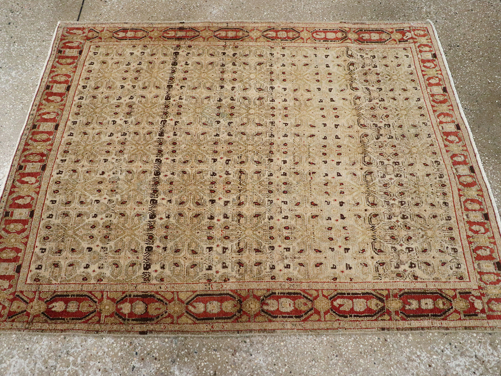 Antique Persian Senneh Malayer Rug, No.22945 - Staging