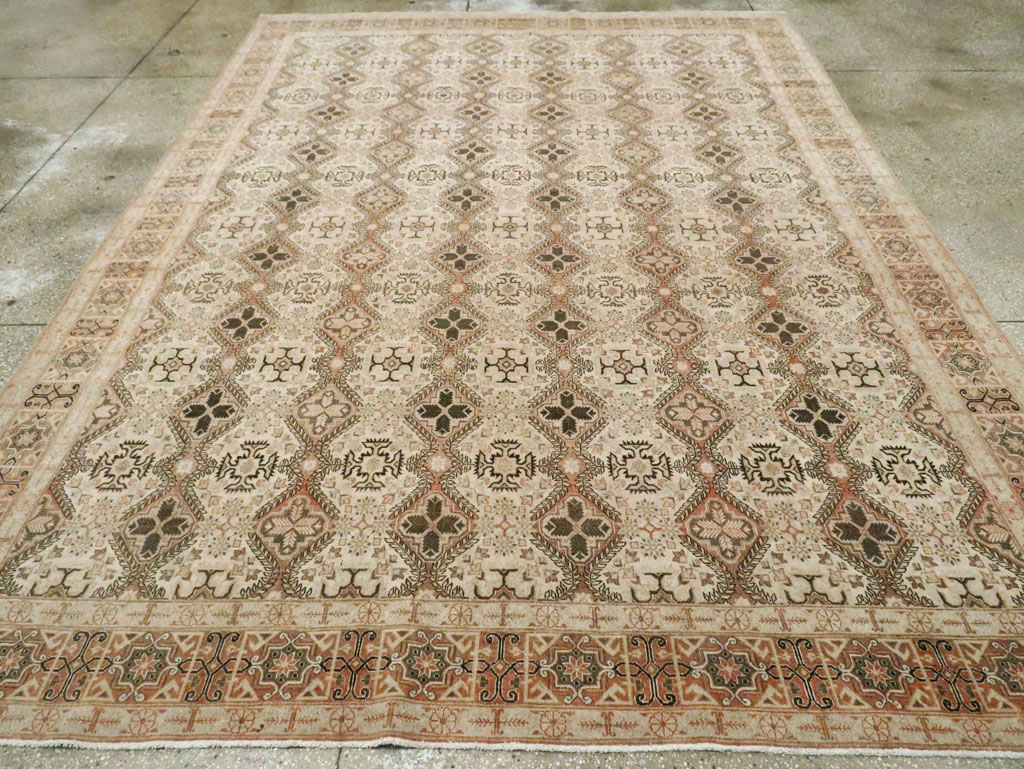 Vintage Persian Quom Room Size Carpet, No.22967 - Staging