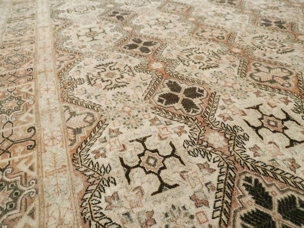Vintage Persian Quom Room Size Carpet, No.22967 - Staging