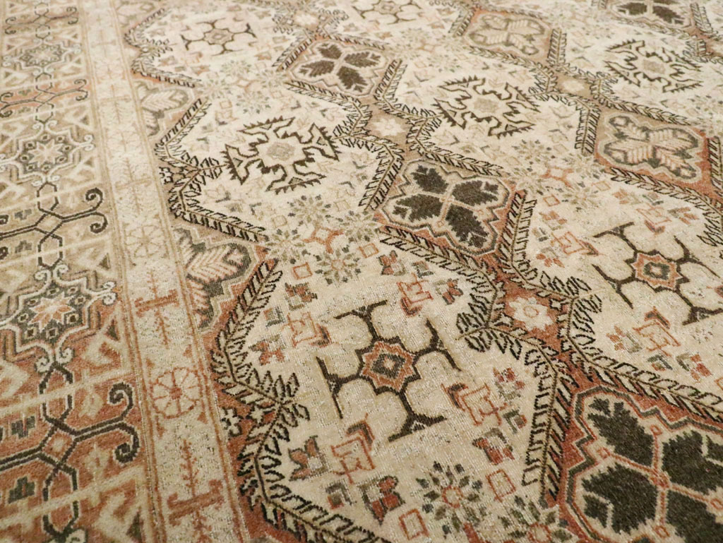 Vintage Persian Quom Room Size Carpet, No.22967 - Staging
