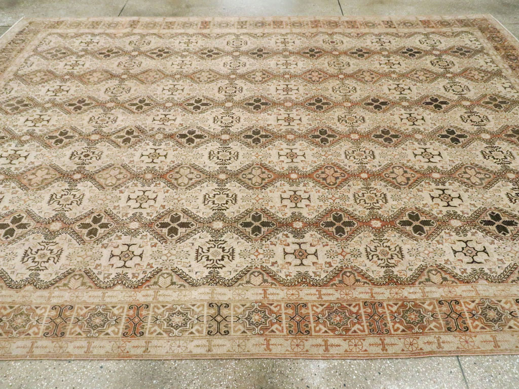 Vintage Persian Quom Room Size Carpet, No.22967 - Staging