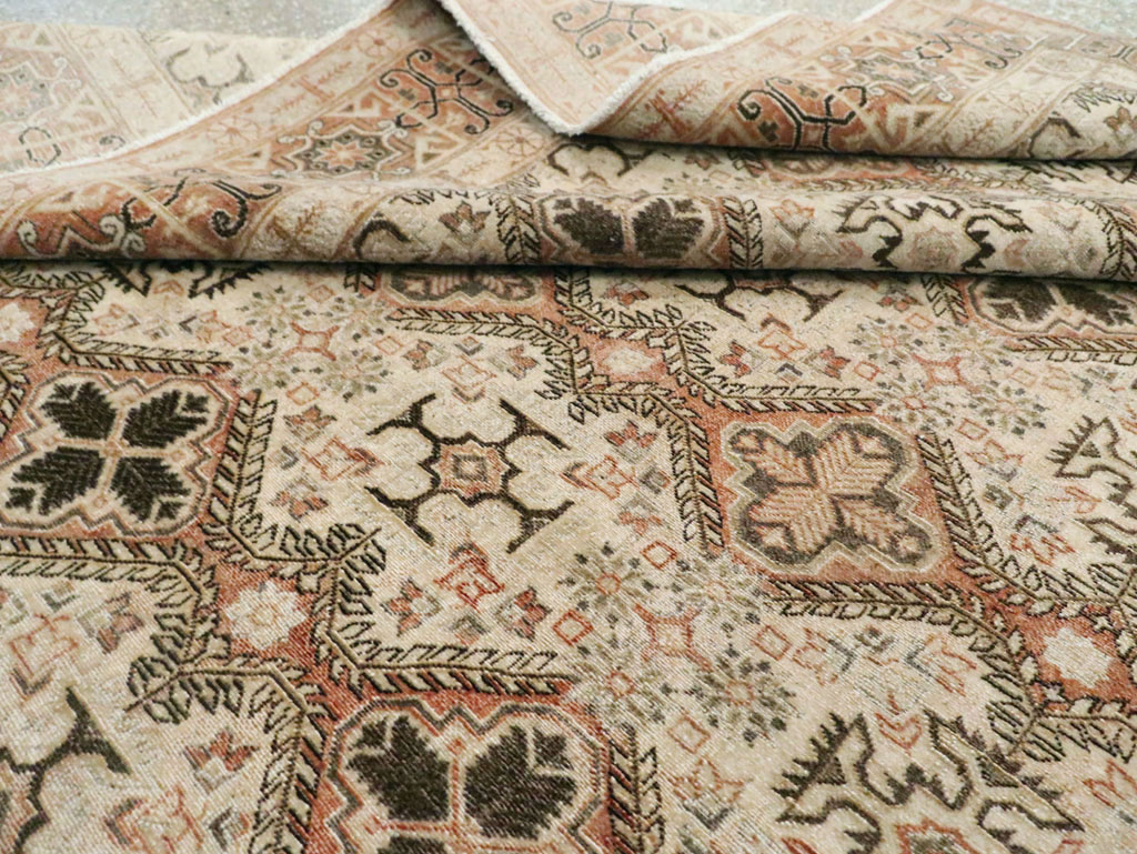 Vintage Persian Quom Room Size Carpet, No.22967 - Staging