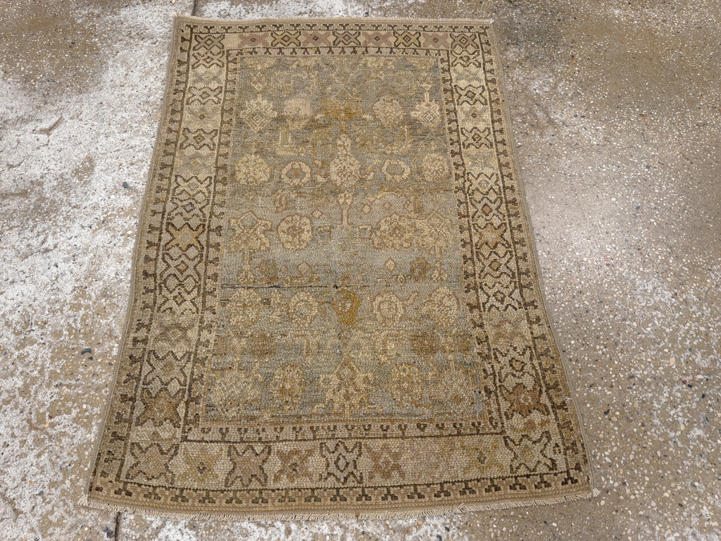 Antique Persian Bibikabad Throw Rug, No.22969 - Staging