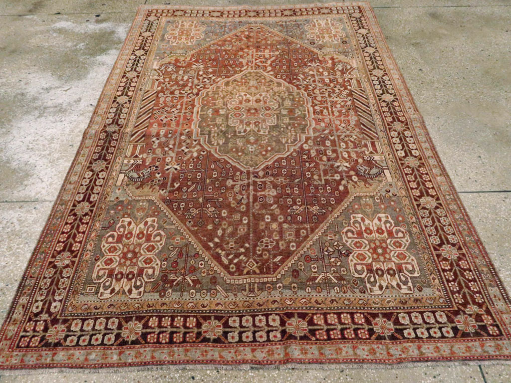 Vintage Persian Shiraz Rug, No.22980 - Staging
