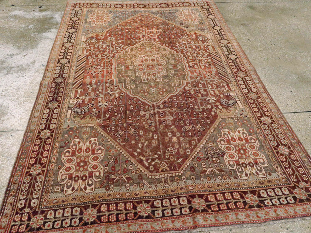 Vintage Persian Shiraz Rug, No.22980 - Staging