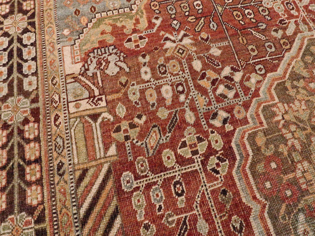 Vintage Persian Shiraz Rug, No.22980 - Staging