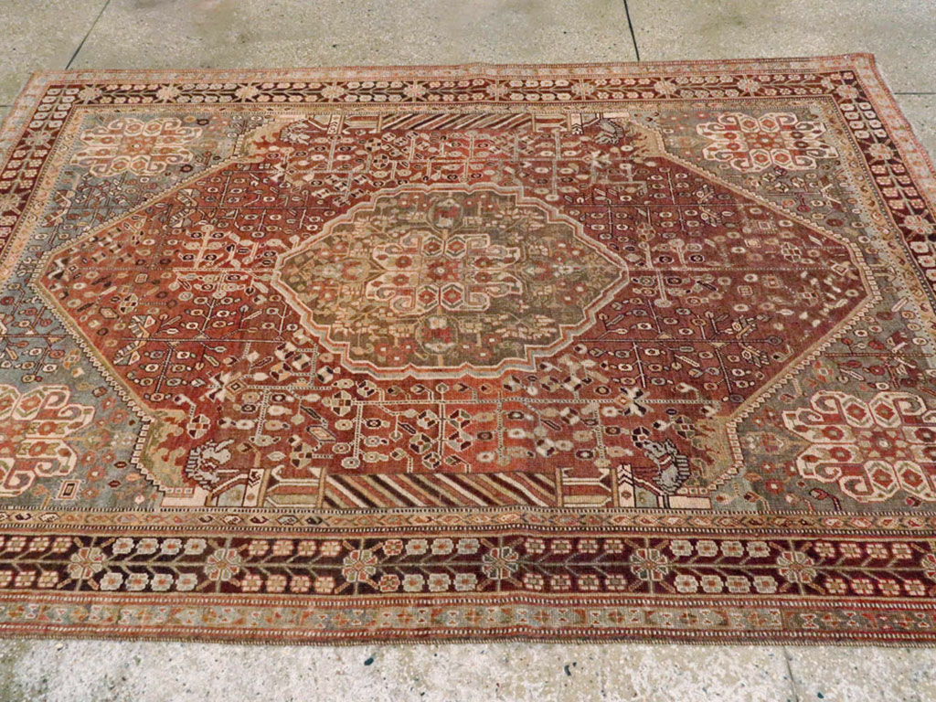 Vintage Persian Shiraz Rug, No.22980 - Staging