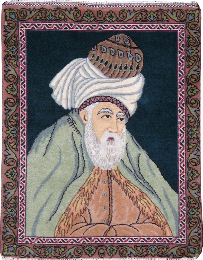 Vintage Tabriz Pictorial Rug, No.23012 - Staging