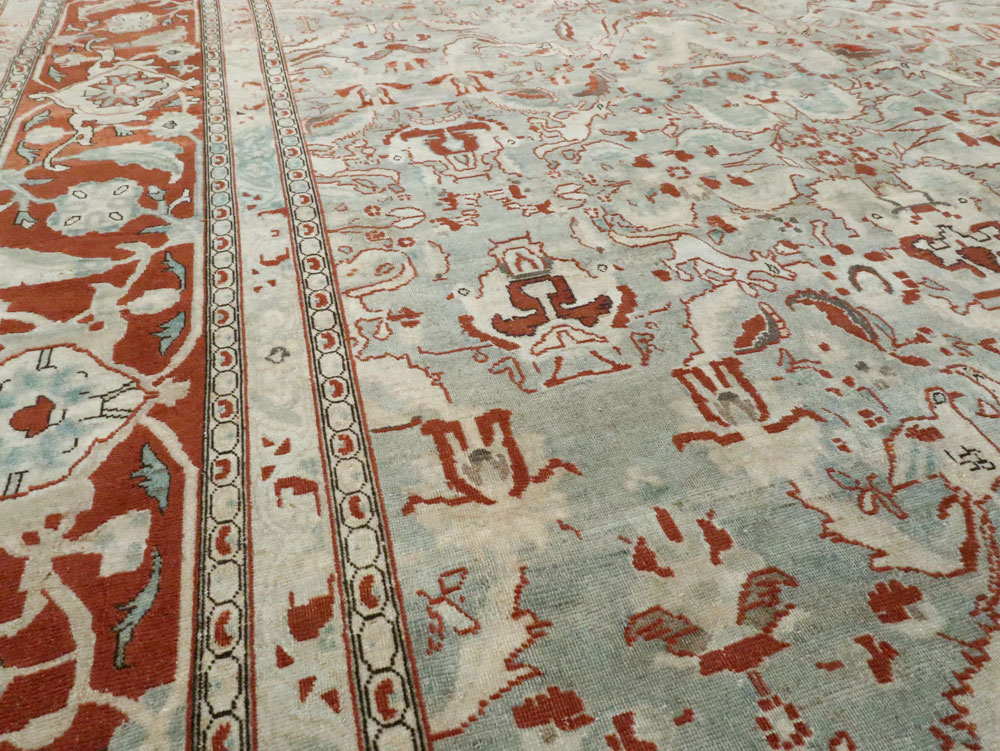 Antique Persian Tabriz Carpet, No.23014 - Staging