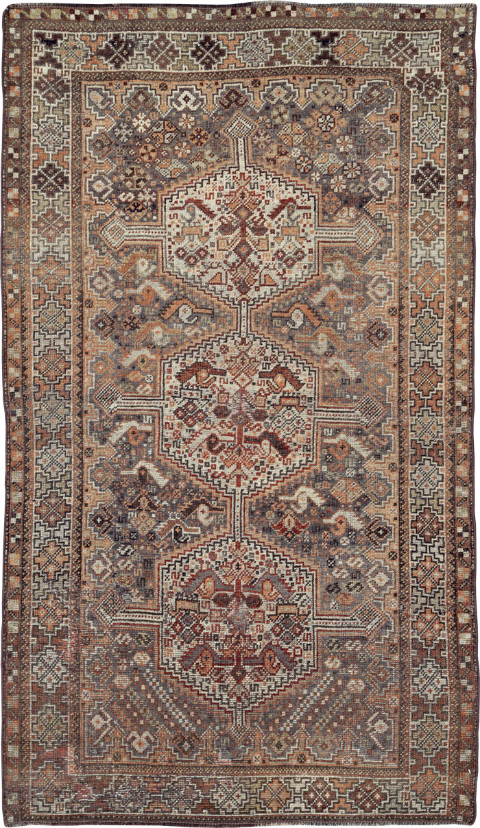 Antique Persian Shiraz Rug, No.23063 - Staging