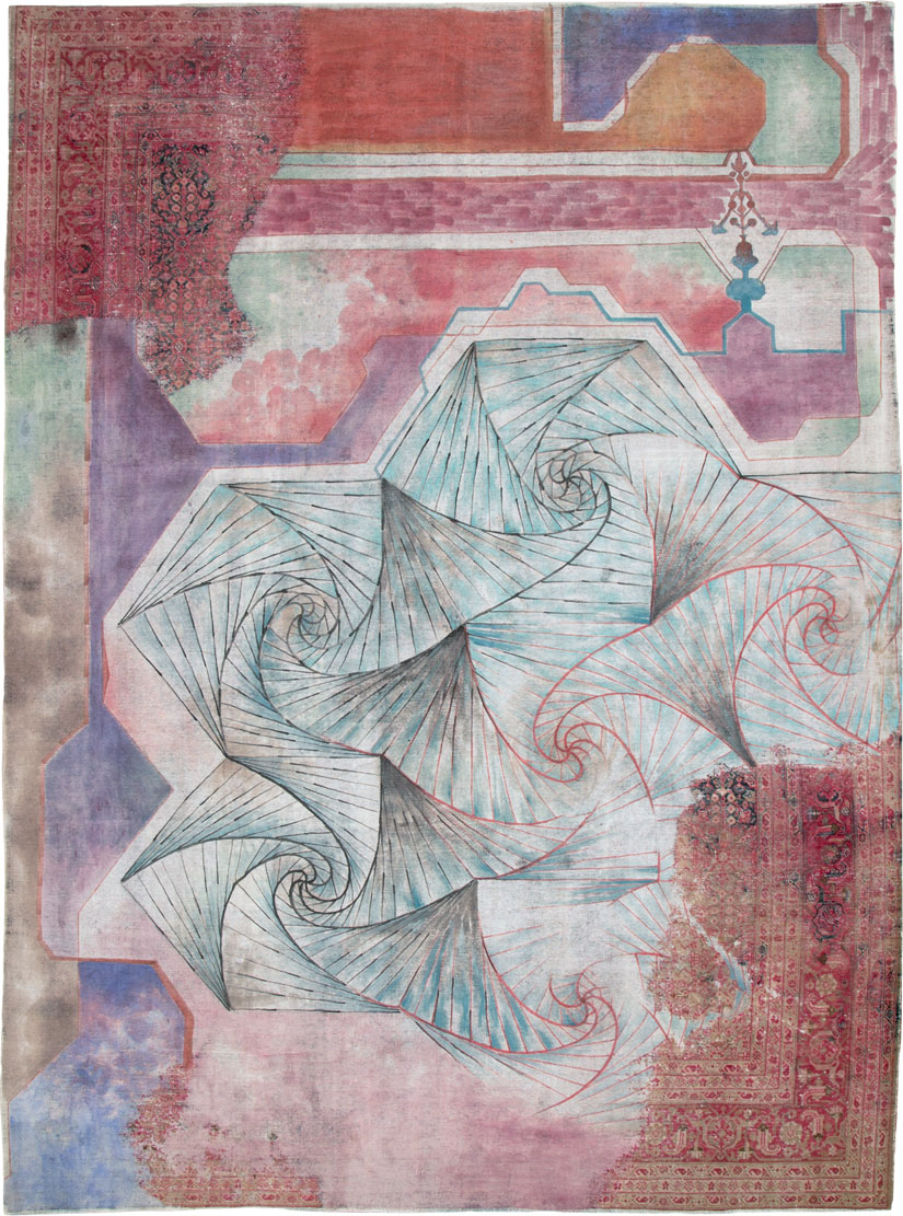 Vintage Persian Tabriz Carpet, No.23067 - Staging