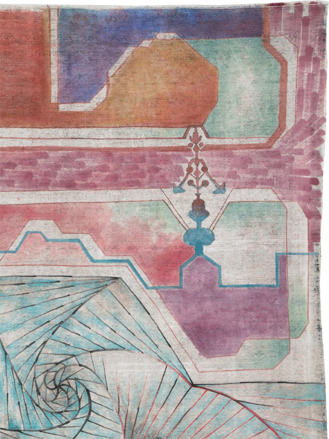 Vintage Persian Tabriz Carpet, No.23067 - Staging