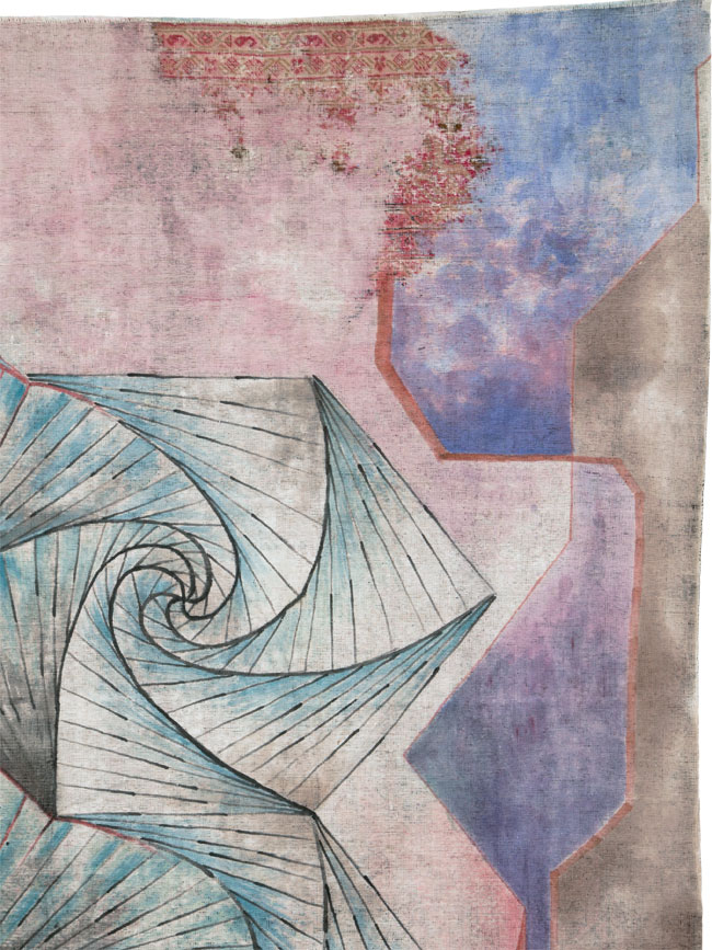 Vintage Persian Tabriz Carpet, No.23067 - Staging