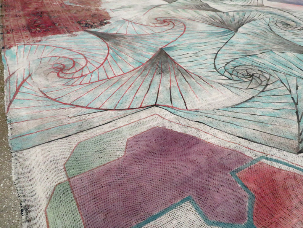 Vintage Persian Tabriz Carpet, No.23067 - Staging