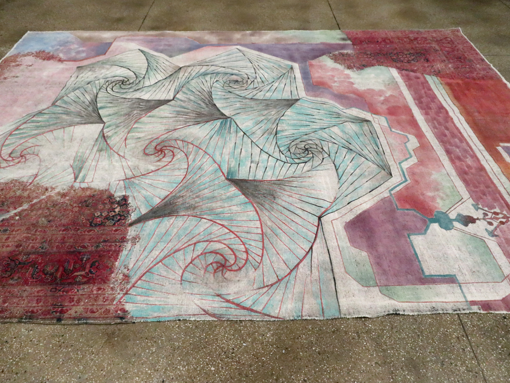 Vintage Persian Tabriz Carpet, No.23067 - Staging