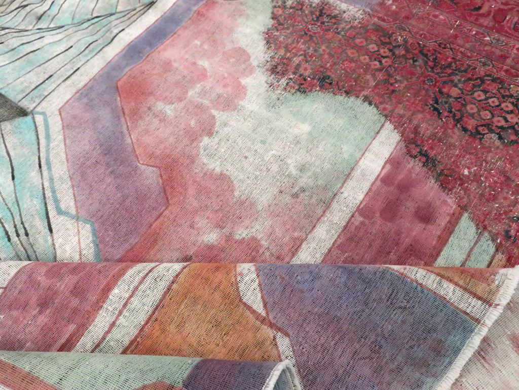 Vintage Persian Tabriz Carpet, No.23067 - Staging