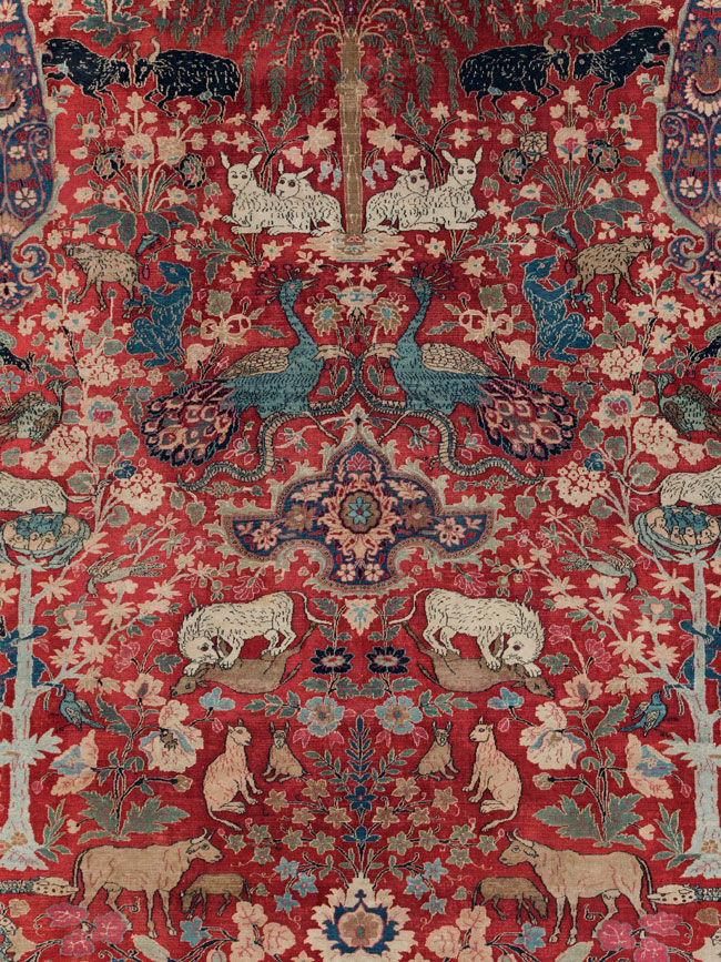 Antique Persian Mashad Pictorial Oversize Carpet, No.23094 - Staging