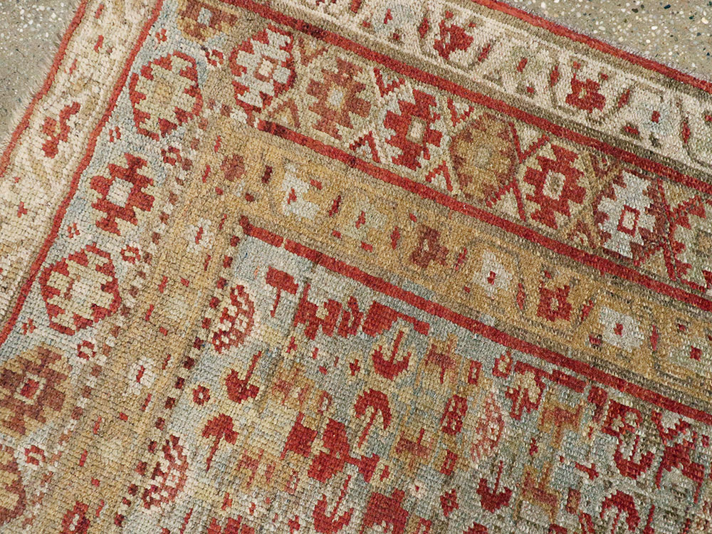 Antique Persian Kurdish Rug, No.23095 - Staging
