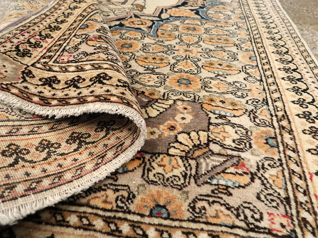 Vintage Persian Tabriz Pictorial Rug, No.23097 - Staging