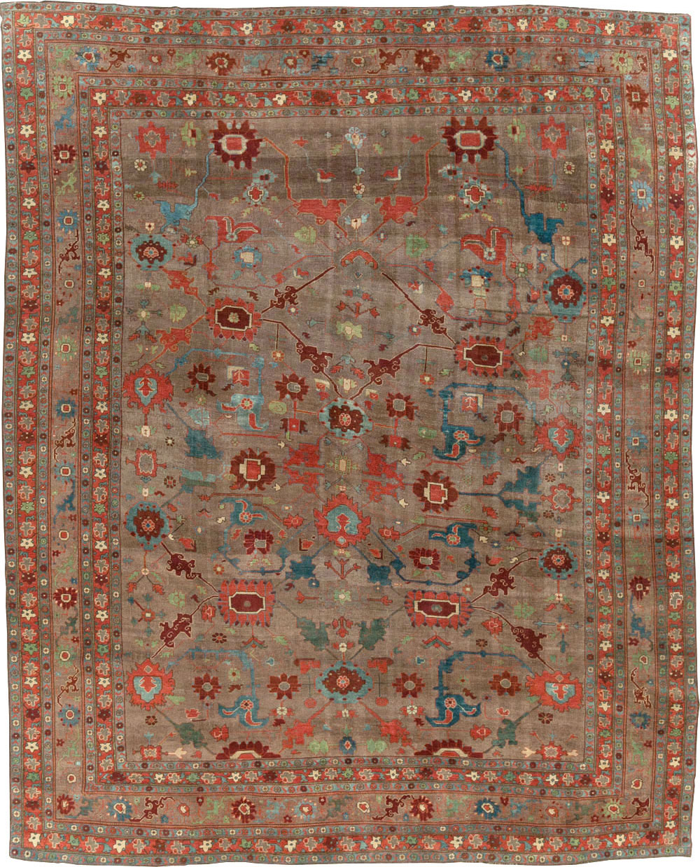 Antique Persian Kurd Bidjar Room Size Carpet, No.23100 - Staging